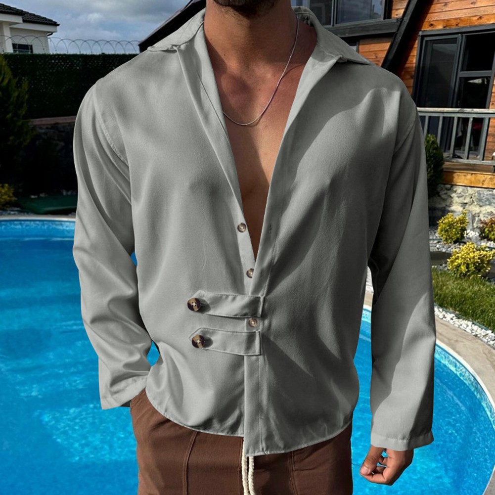 Herren Streetwear Langarm Hemd mit Umlegekragen für Freizeitkleidung - Bild 13 von 72