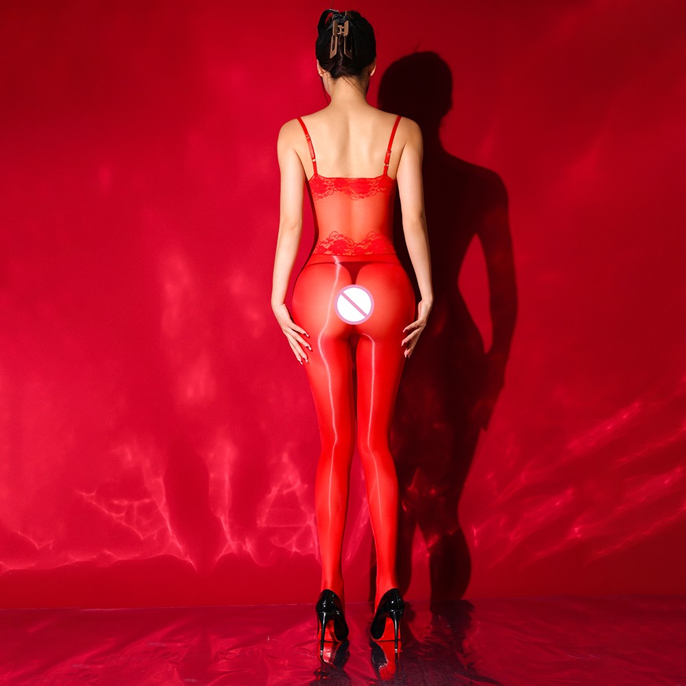 Stylischer transparenter transparenter Body für Damen mit Spitze und glänzende - Bild 25 von 47