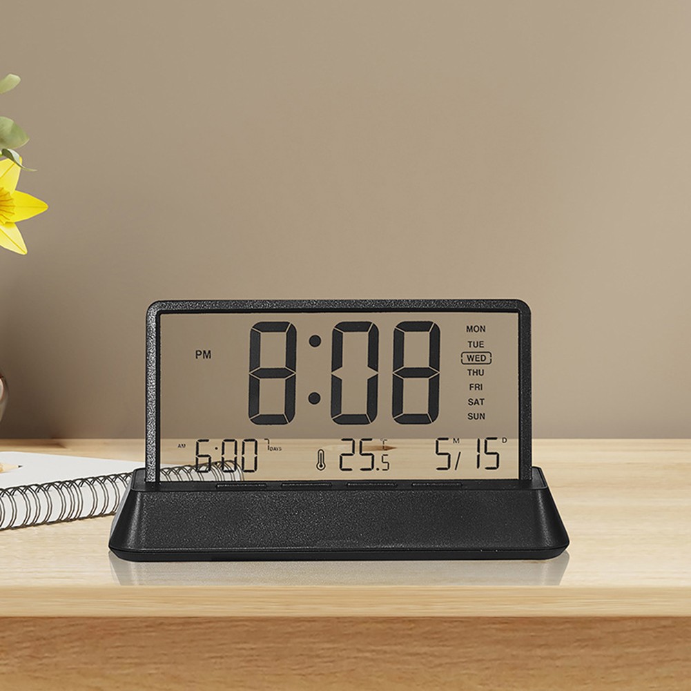 Easily Readable Transparent Electronic Wall Clock with Multifunctional Modes