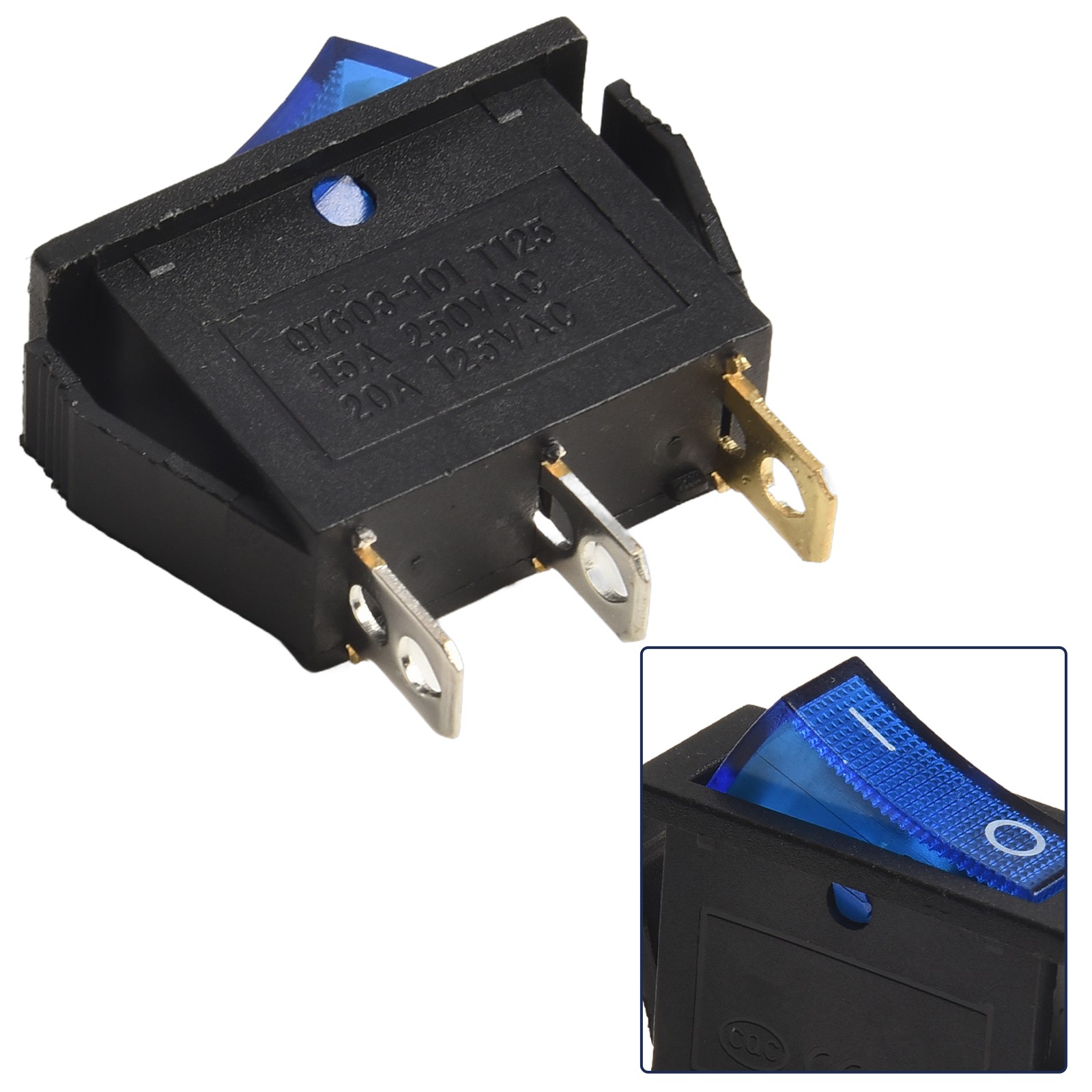 Rectangular Latching Neon Rocker Switch ON/OFF 3-Pin Red Green/Blue Yellow KCD3 - Picture 38 of 60