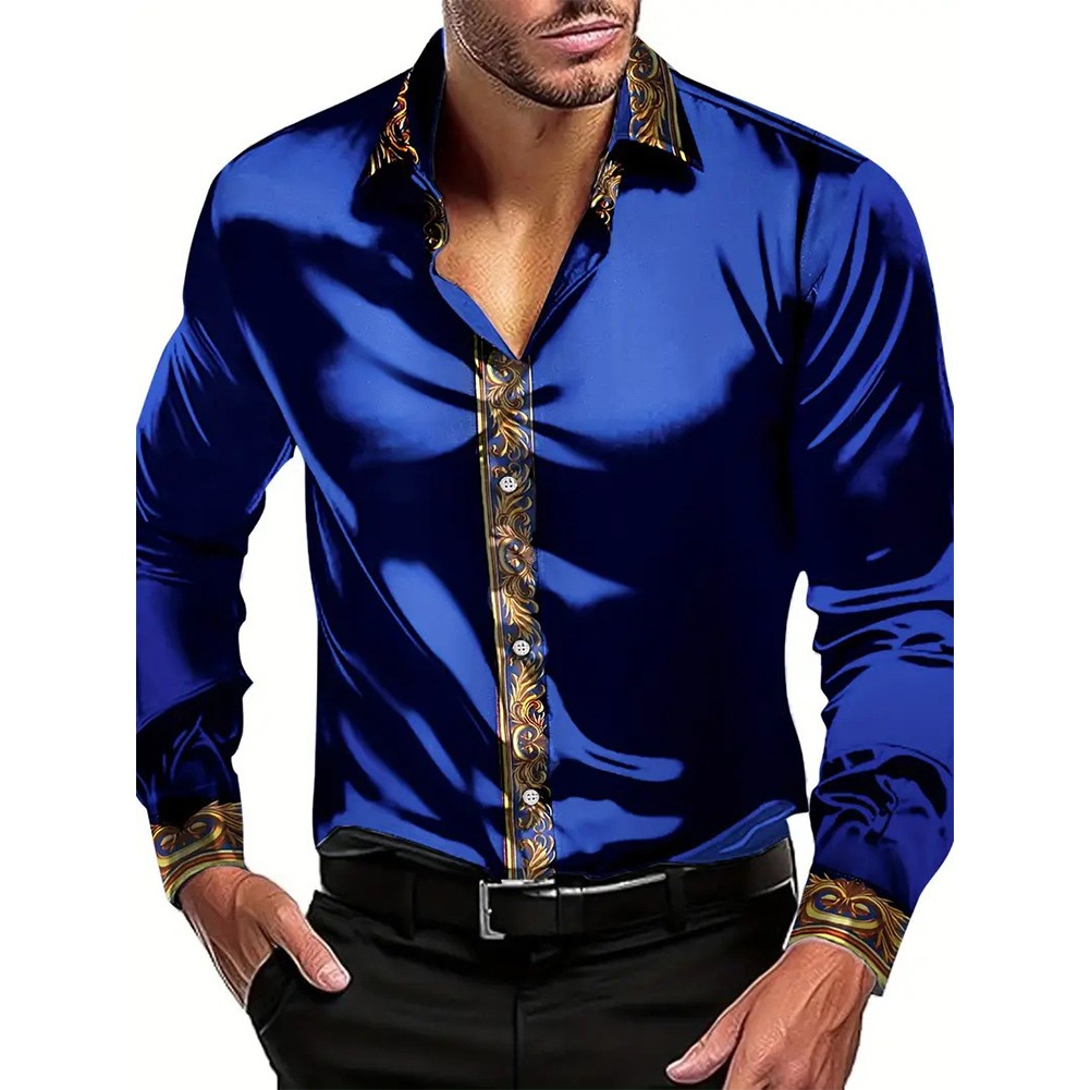 Crisp and Clean Look Mens Casual Long Sleeve Lapel Shirt for Effortless Style - Picture 7 of 8