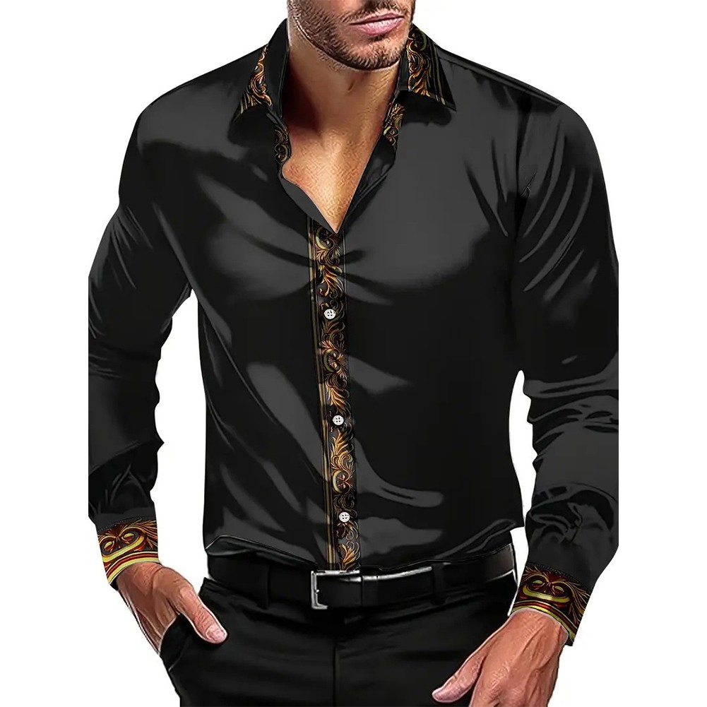 Crisp and Clean Look Mens Casual Long Sleeve Lapel Shirt for Effortless Style - Picture 5 of 8
