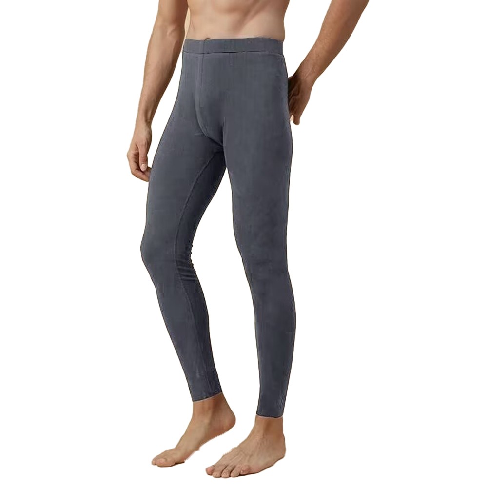 Elastic High Waist Thermal Long Johns for Men Comfortable Winter Pajama Pants