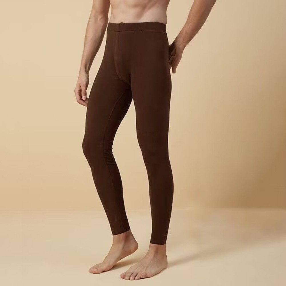 Elastic High Waist Thermal Long Johns for Men Comfortable Winter Pajama Pants