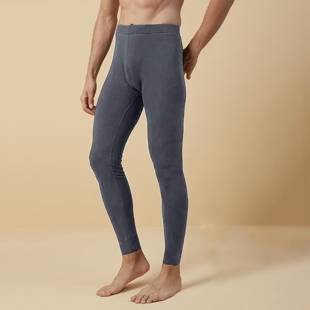 Elastic High Waist Thermal Long Johns for Men Comfortable Winter Pajama Pants