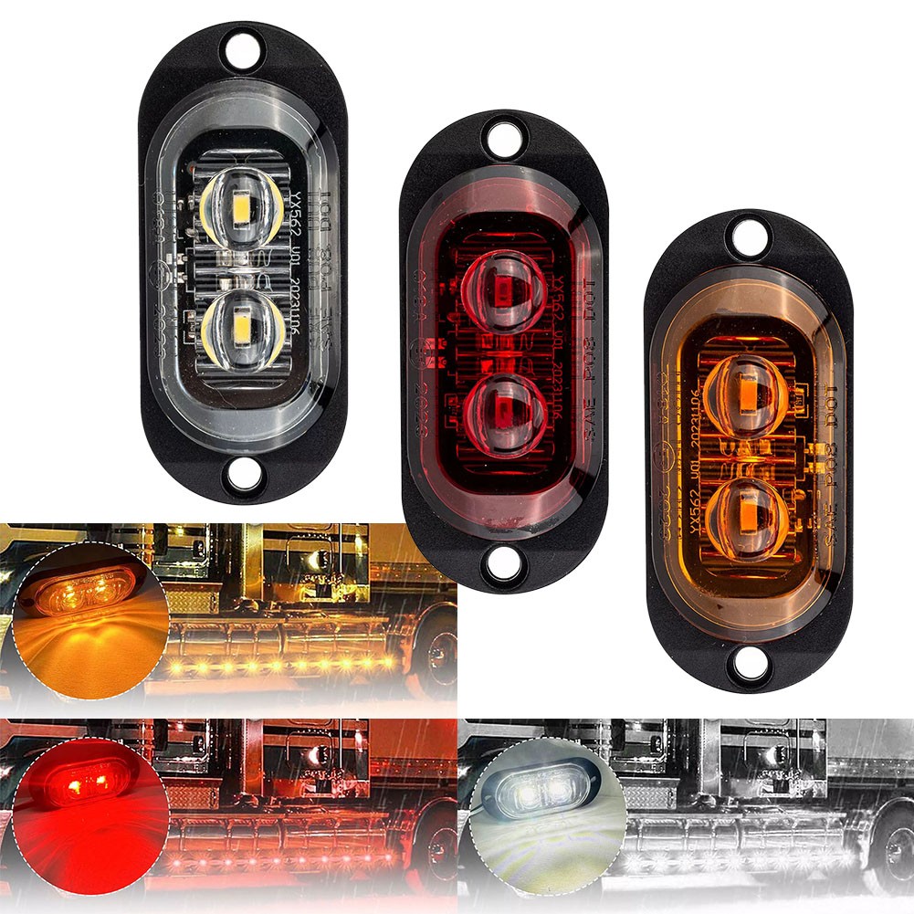 LED Side Marker Lights 2pcs LED Lights For Tough Conditions Quick Installation