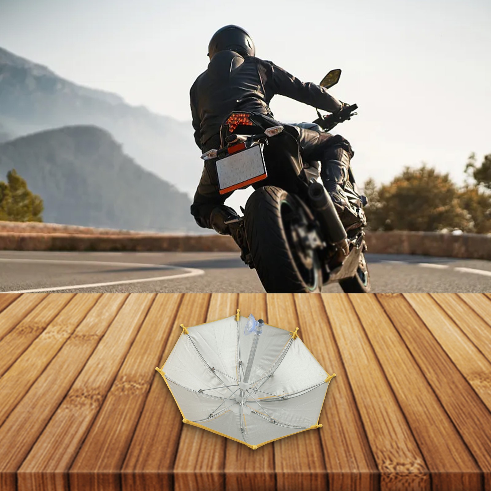 Parapluie compact transparent avec ventouse pour t??l??phone portable protection - Photo 13/18