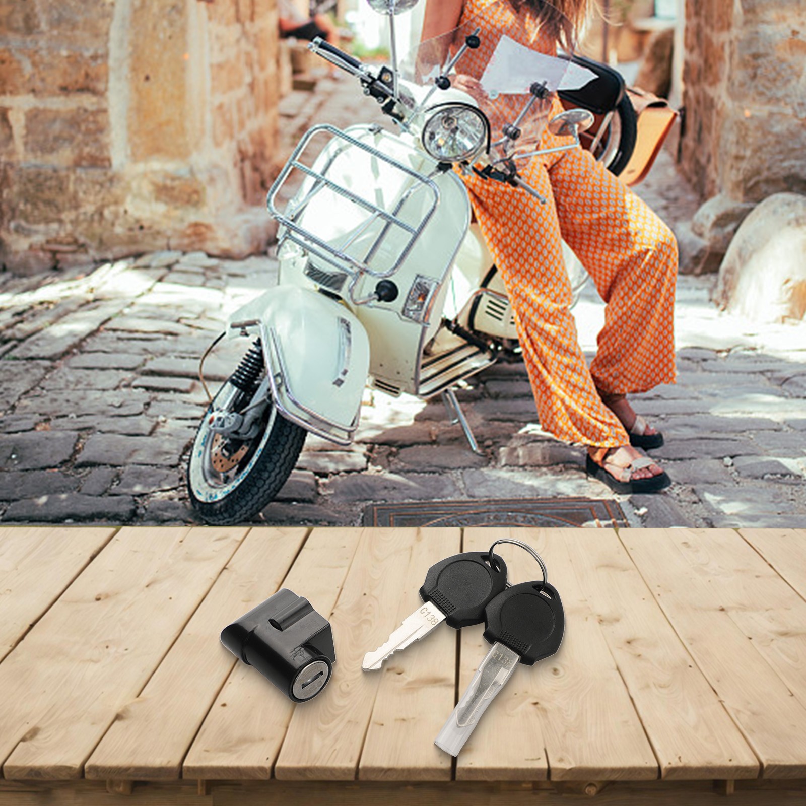 Interrupteur à Clé 2 Fils Verrouillage Pour Scooter Électrique, VTT Et Cyclomoteur - Avec 2 Clés