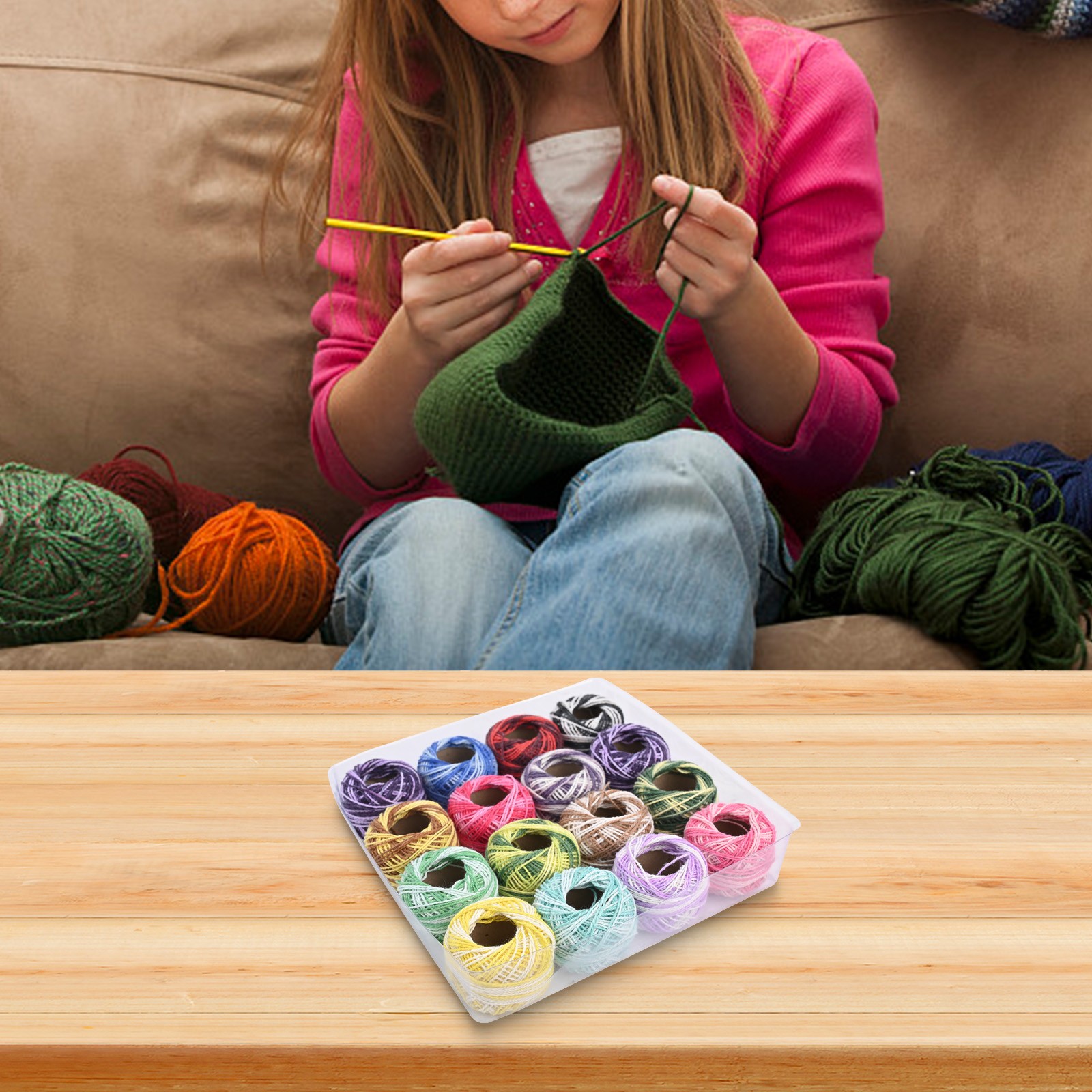 Assorted Color Cotton Embroidery Thread 16pcs DIY Sewing Braiding Thread - Picture 18 of 33