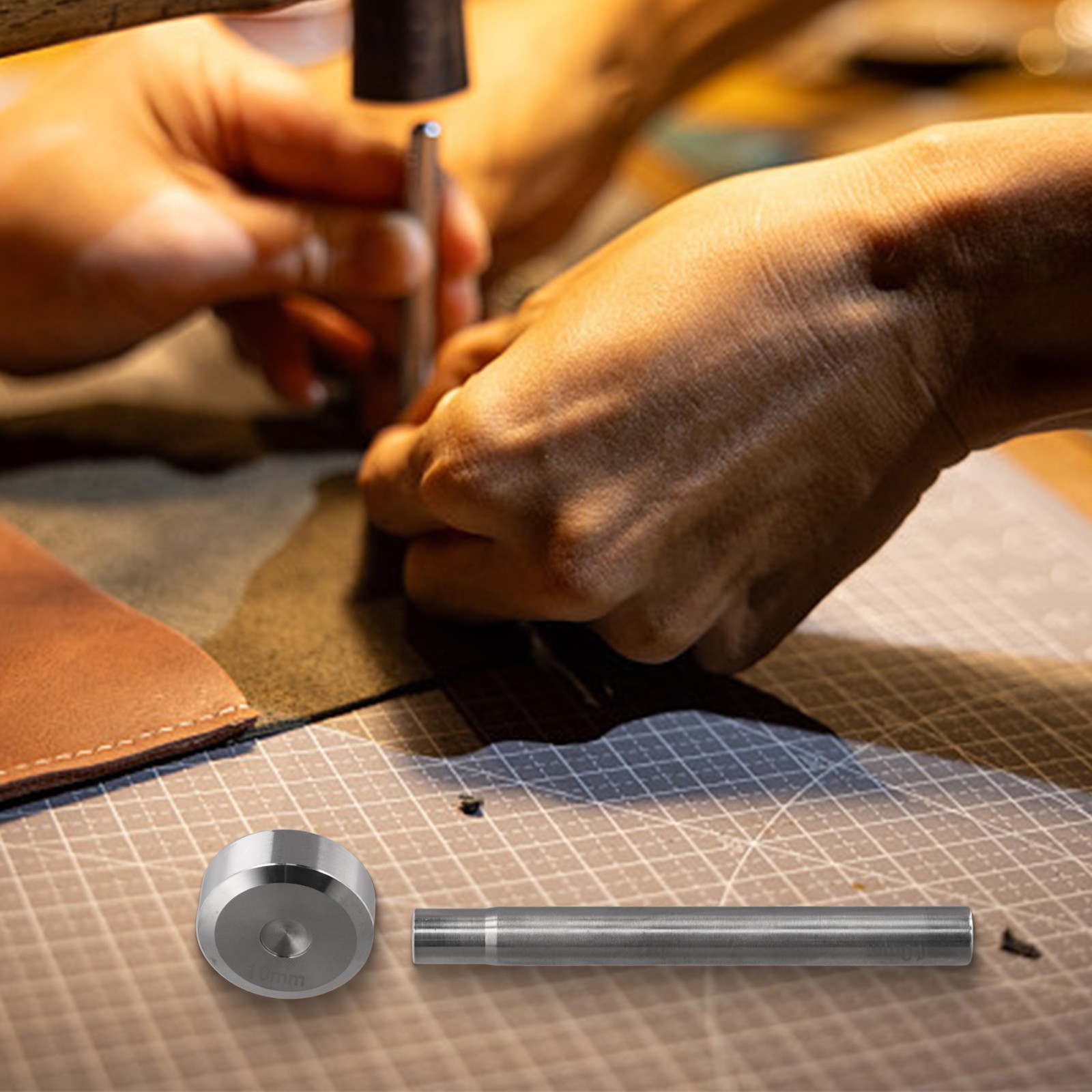 Für Leder Nietenlocher Setter Kit mit Doppelkappe Nietwerkzeug DIY Handwerkzeug - Bild 26 von 28