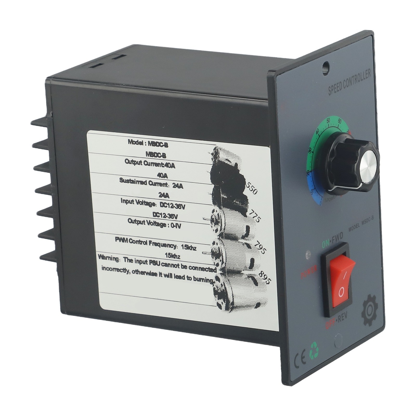 DC Motor Speed Controller 10A40A Adjustable Speed for 775 795 DC Gear Motor - Picture 24 of 27