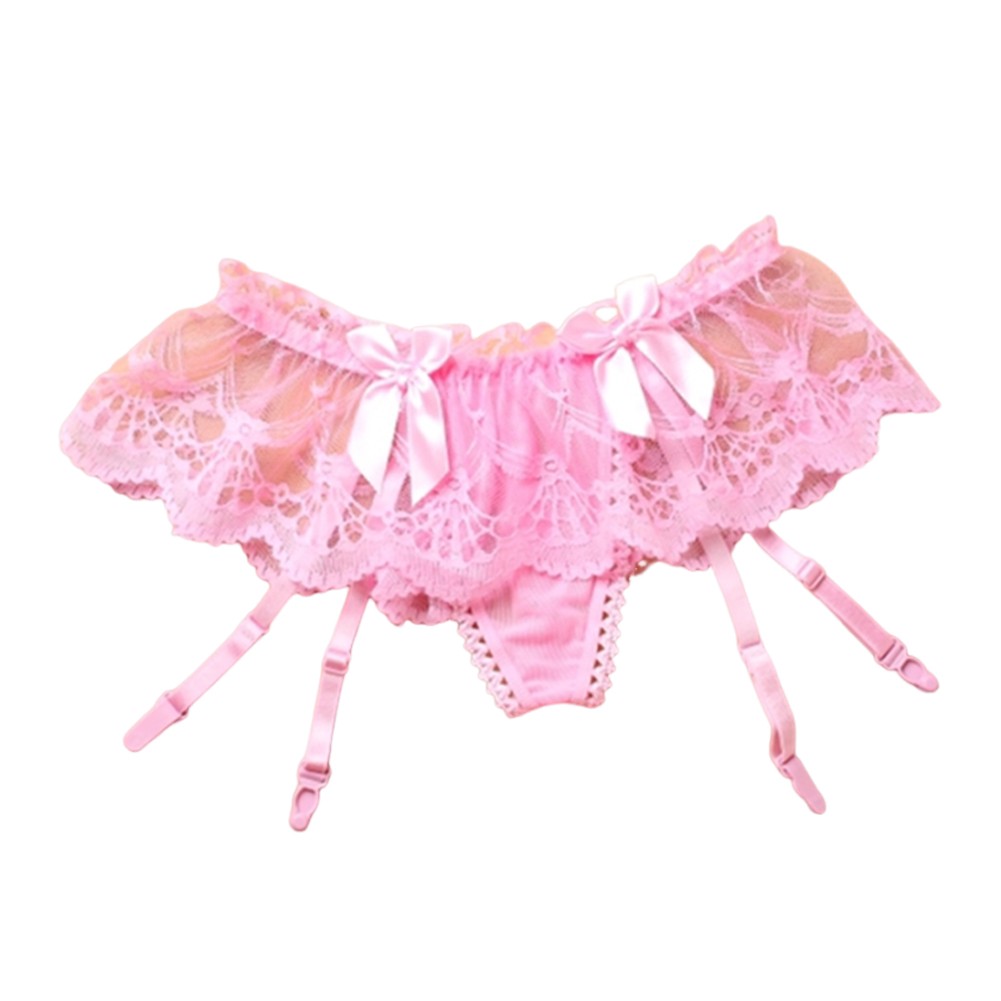 Crotchless Thong Bow Lace Lingerie Solid Color Spandex Fabric Brand New - Picture 19 of 21