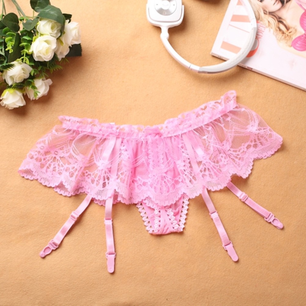 Crotchless Thong Bow Lace Lingerie Solid Color Spandex Fabric Brand New - Picture 20 of 21