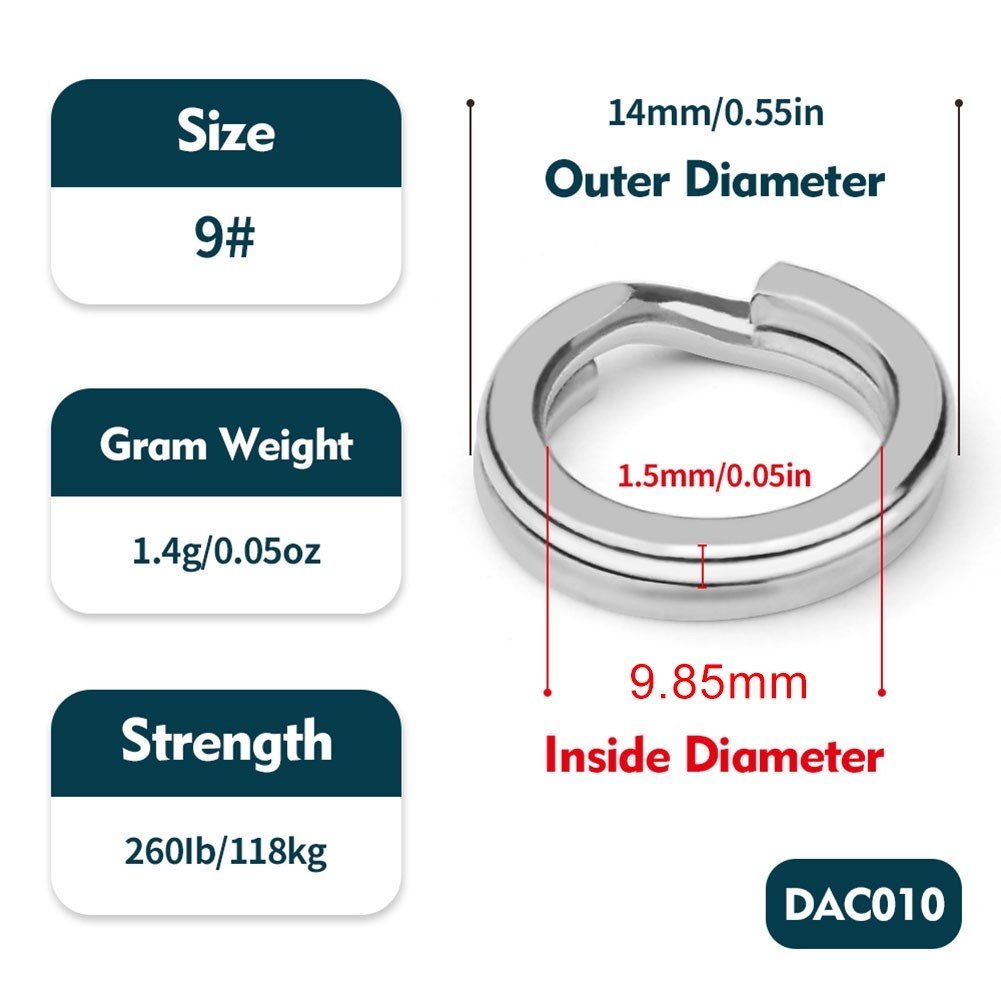 100x Stainless Steel Bait Ring Bait Hook Connector O-Ring Fishing Gear Accessory - Picture 71 of 71