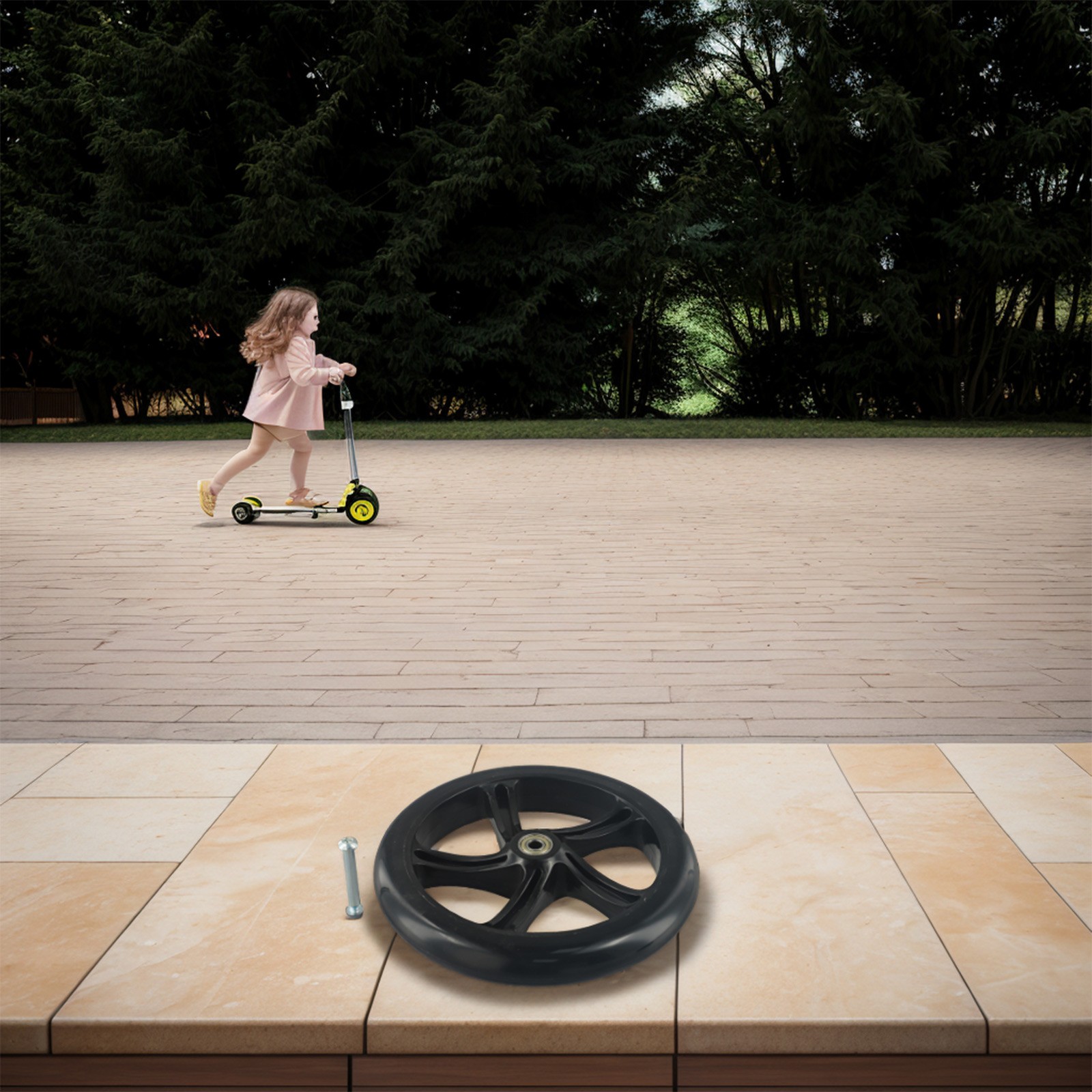 High Speed 8 Inch Scooter PU Wheel with Bearings Kids Kickscooter (5 10 spokes) - Picture 18 of 29