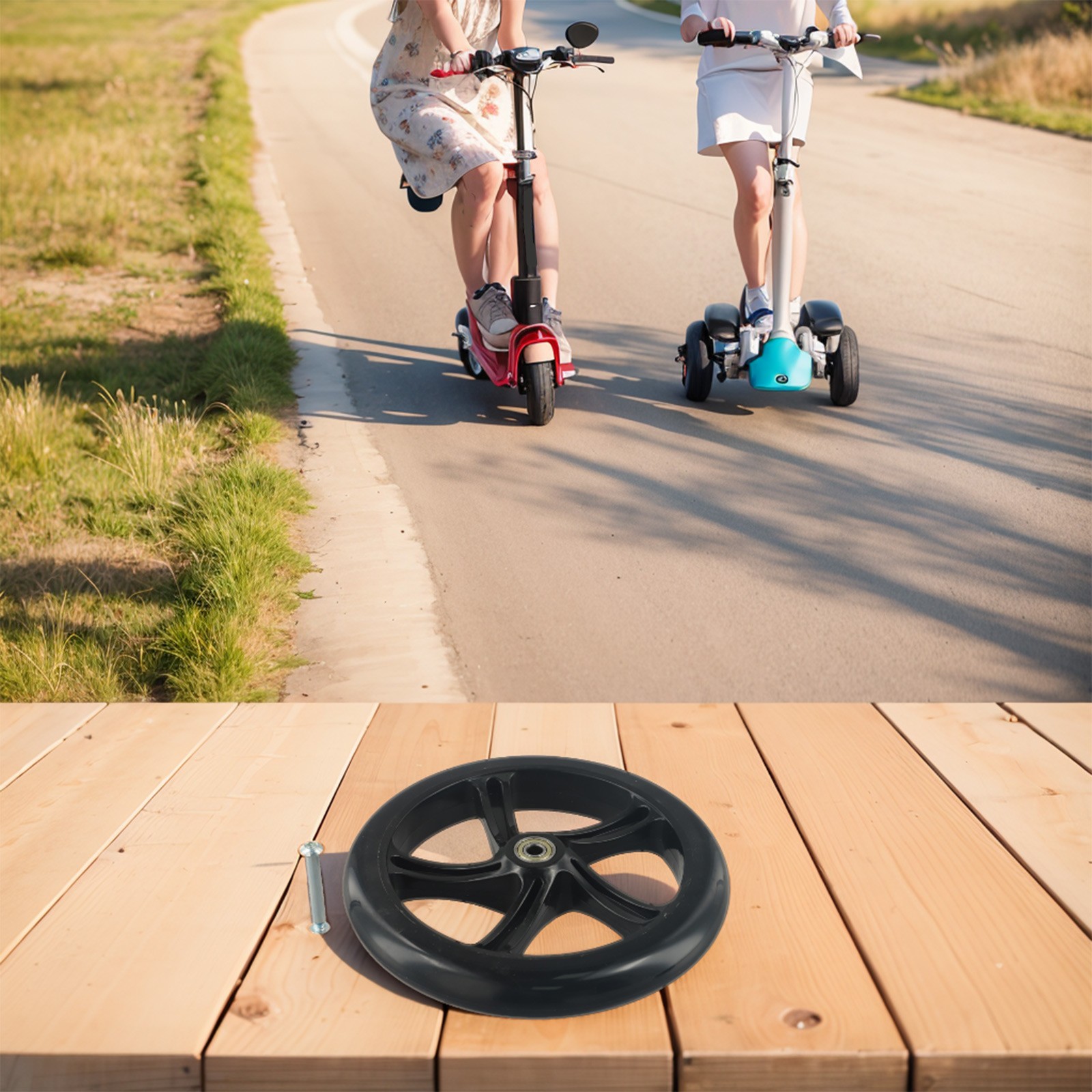 High Speed 8 Inch Scooter PU Wheel with Bearings Kids Kickscooter (5 10 spokes) - Picture 20 of 29