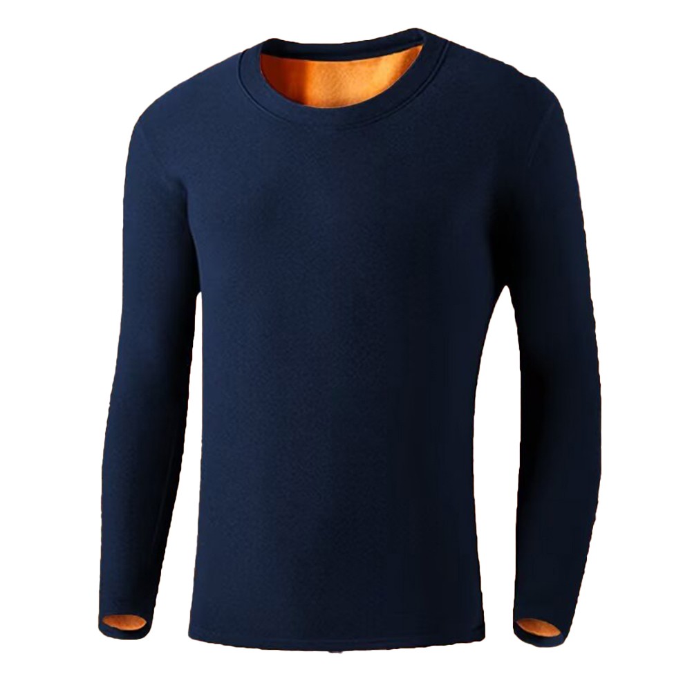 O Neck Style warmes Herren Langarm T-Shirt mit Fleece für Wintertage - Picture 13 of 20