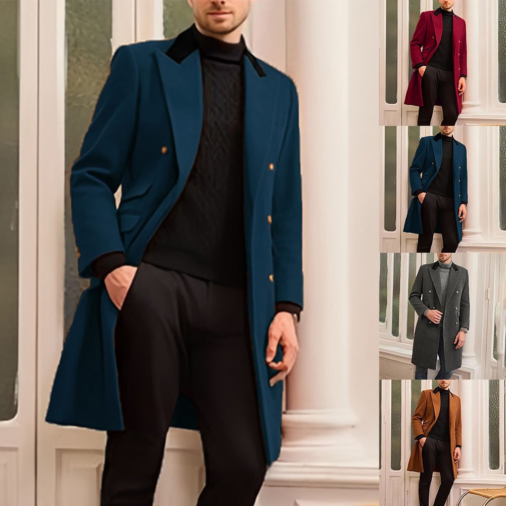 Robust Mens Winter Trench Coat Double Breasted Outwear for Urban