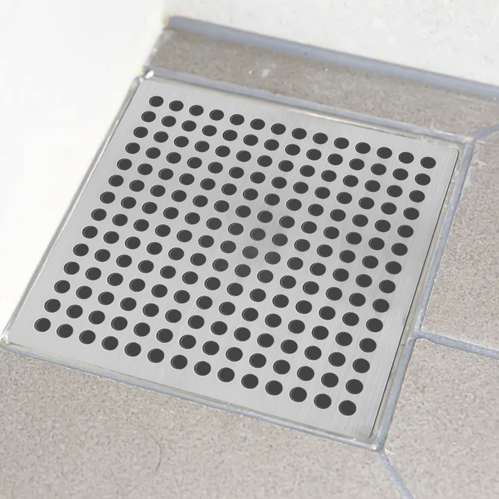Colino per lavabo doccia bagno quadrato in acciaio inox scarico filtro capelli copri - Foto 55 di 78