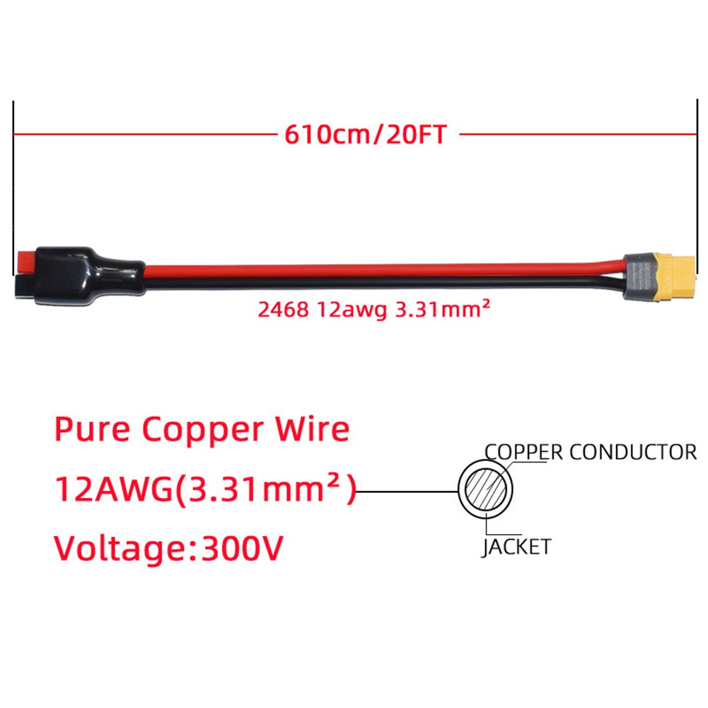 XT60H F Female to For Anderson Connector Cable for Home Energy Solutions - Afbeelding 34 van 35
