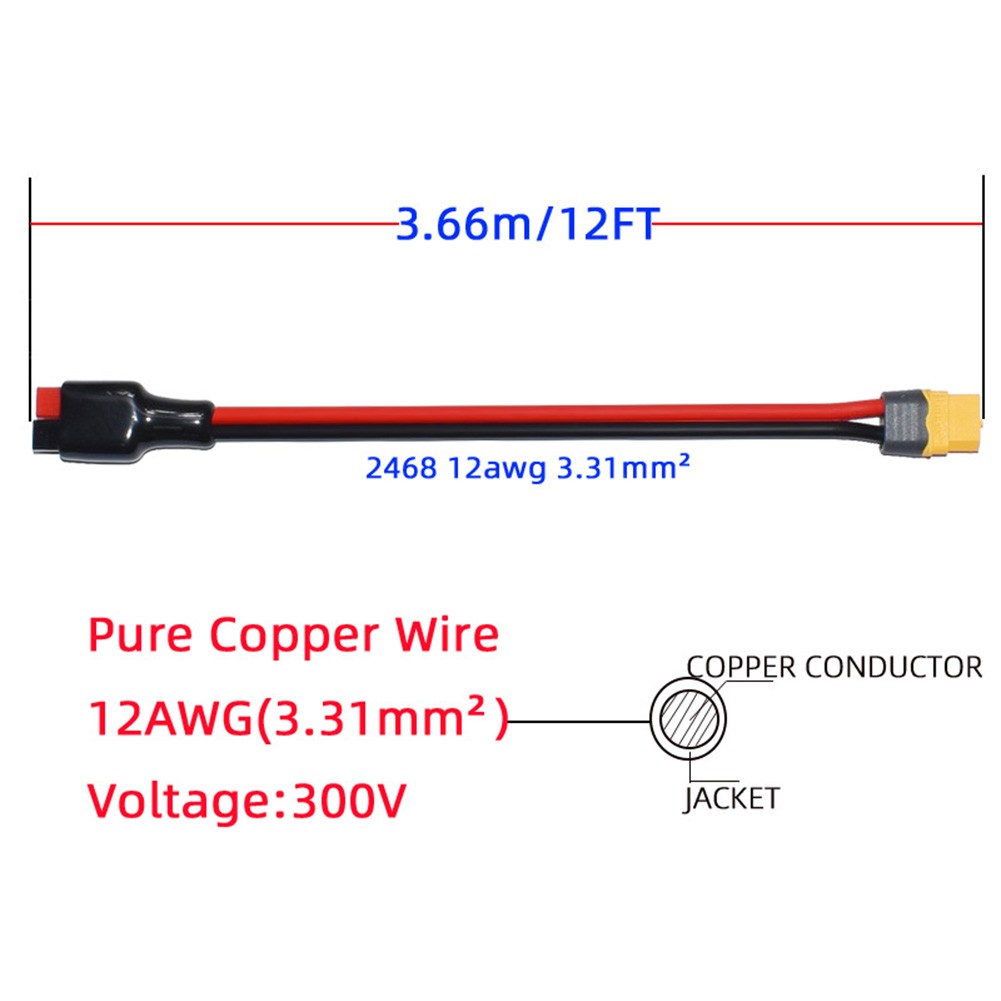 XT60H F Female to For Anderson Connector Cable for Home Energy Solutions - Afbeelding 31 van 35