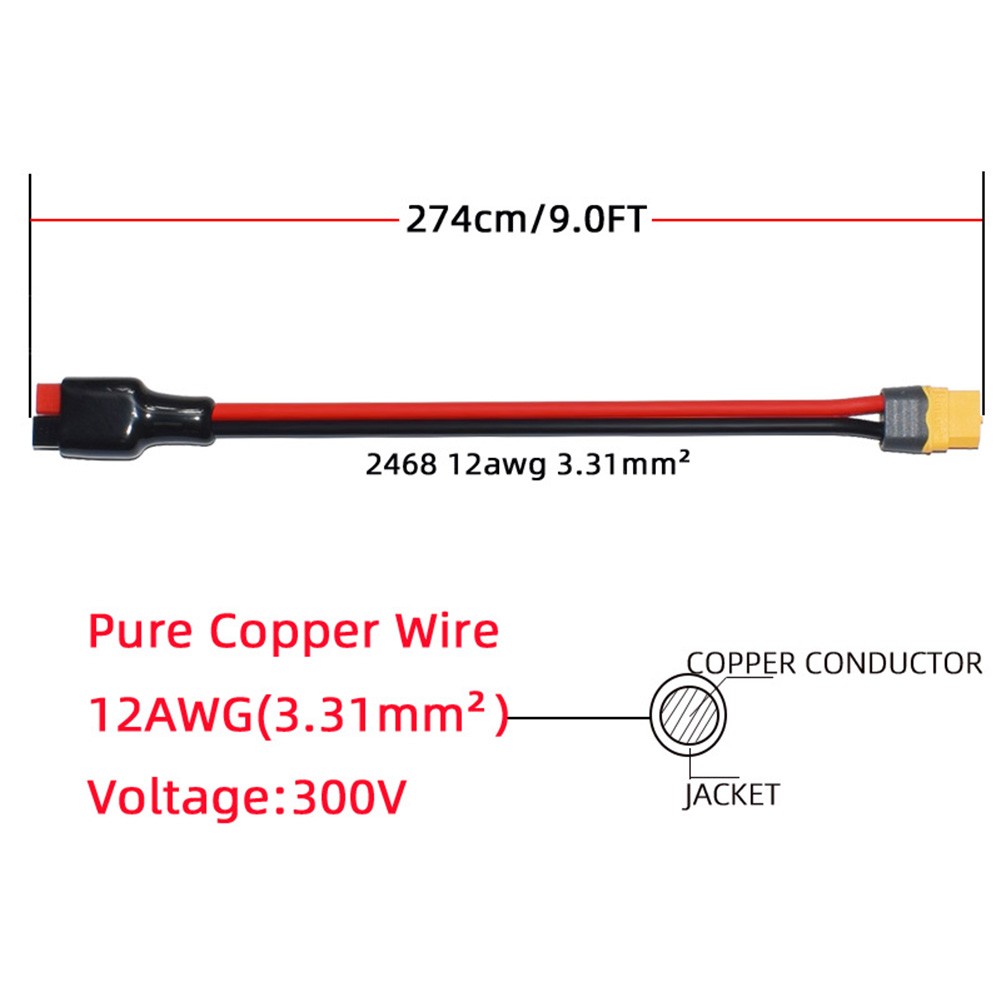 XT60H F Female to For Anderson Connector Cable for Home Energy Solutions - Afbeelding 28 van 35