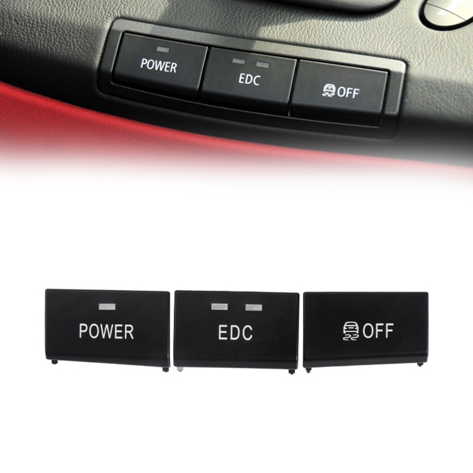 3 Piece Center Console Switch Button Cap Set For BMW For M3 Models E90 E92 E93
