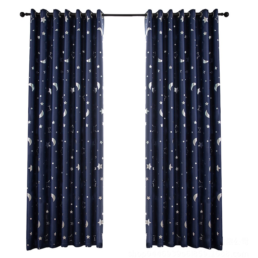 Living Room Curtains Stars Moon Curtains Interior Aesthetics Polyester Fabric