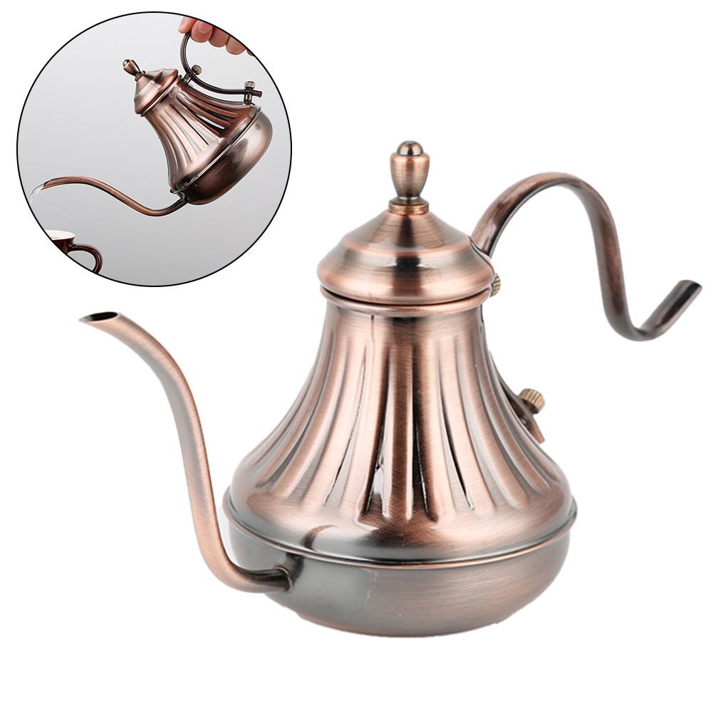 Coffee Pour Over Wasserkocher Bronze Kaffeekanne 650ml Fassungsvermögen für Ka - Bild 15 von 24