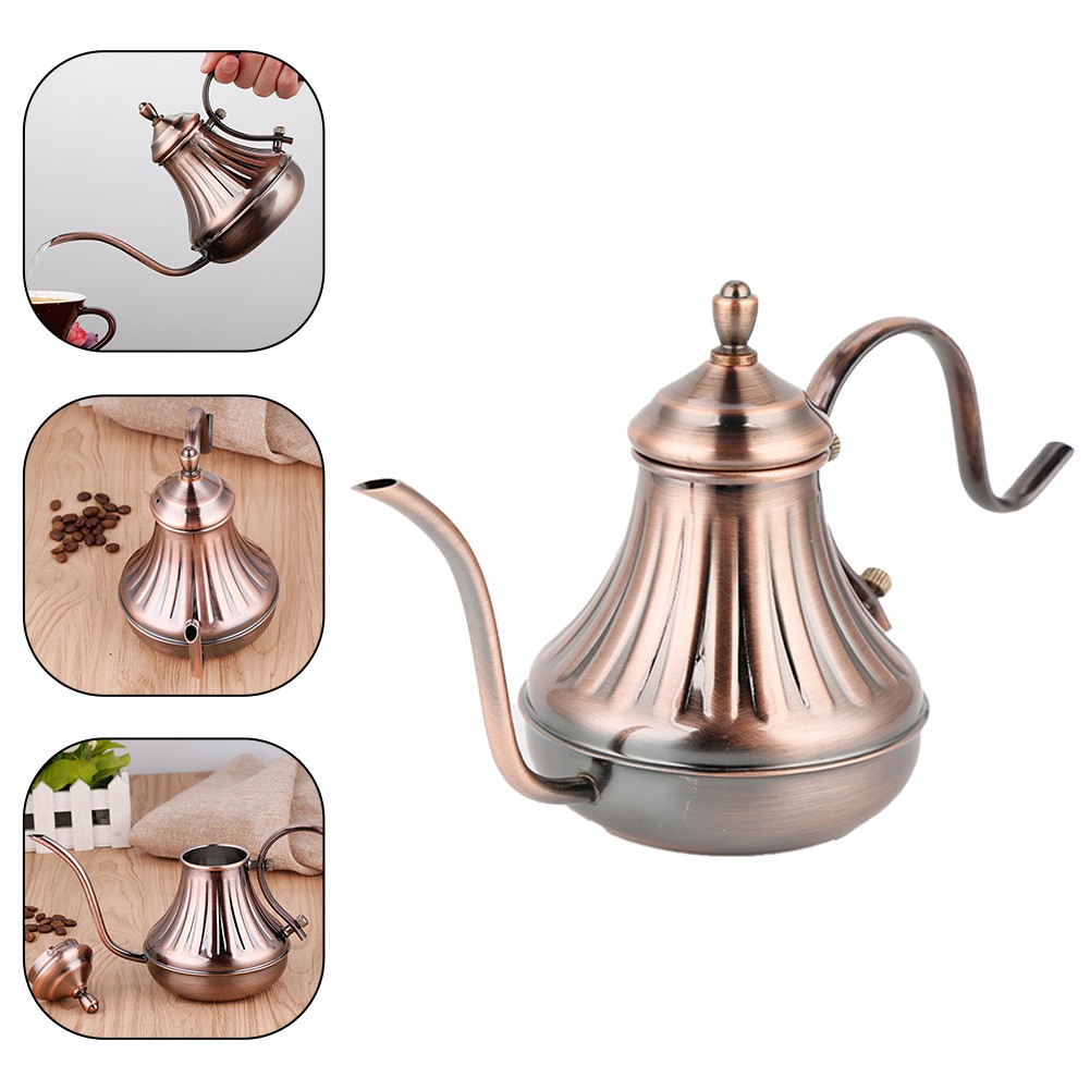 Coffee Pour Over Wasserkocher Bronze Kaffeekanne 650ml Fassungsvermögen für Ka - Bild 16 von 24