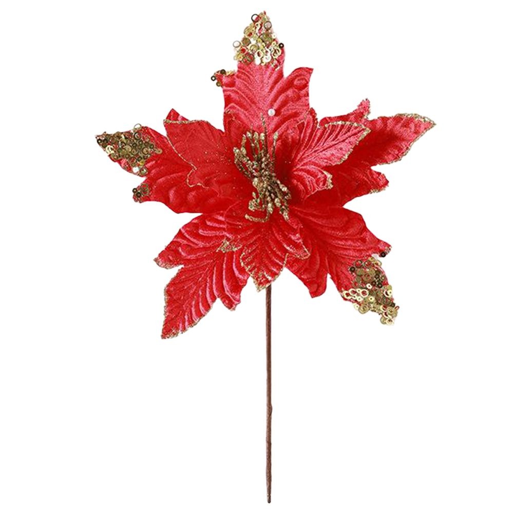 Decoración Flor Navidad Artificial Simulación Flores Decoración Navidad Adorno - Imagen 19 de 24