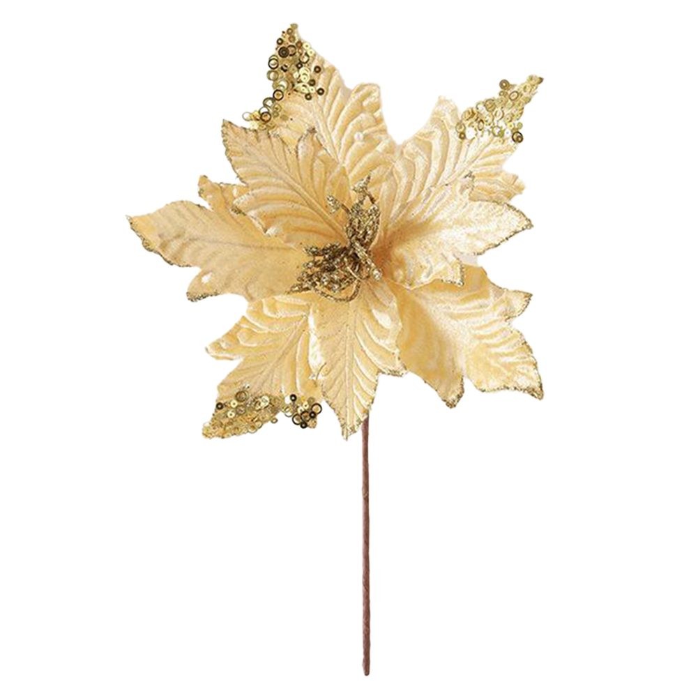 Decoración Flor Navidad Artificial Simulación Flores Decoración Navidad Adorno - Imagen 23 de 24