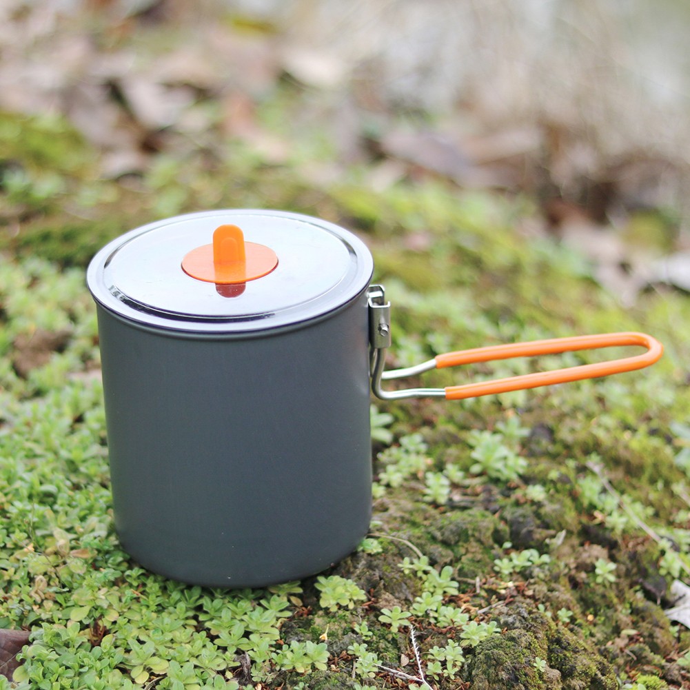 Outdoor Camping Kochtopf Aus Aluminium – Mit Deckel Und Klappbarem Griff, Leicht Und Kompakt, Für Einzelpersonen