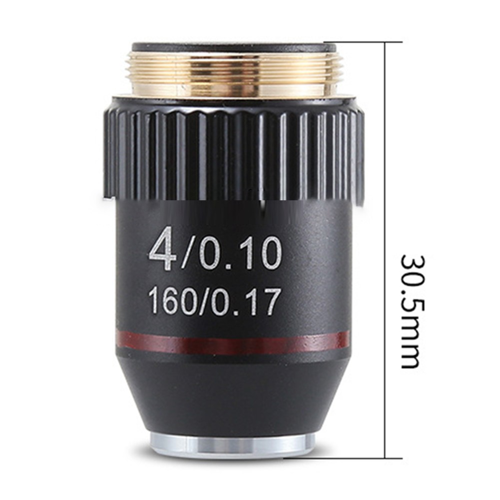 Objective Lens Set for 160mm Focal Length Biological Microscopes 4X 100X