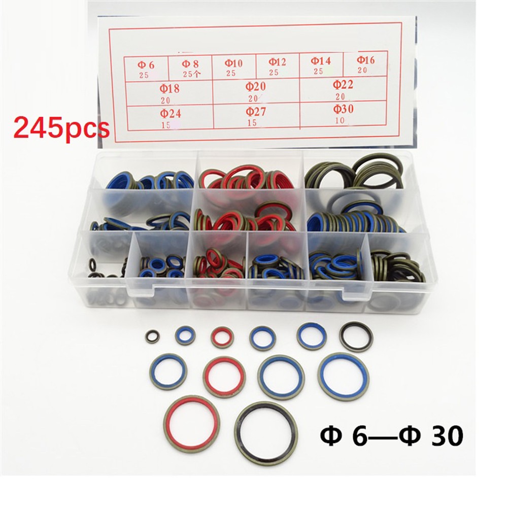 O Ring Selection with Diverse Sizes from M6 to M30 Totaling Up to 245 pcs
