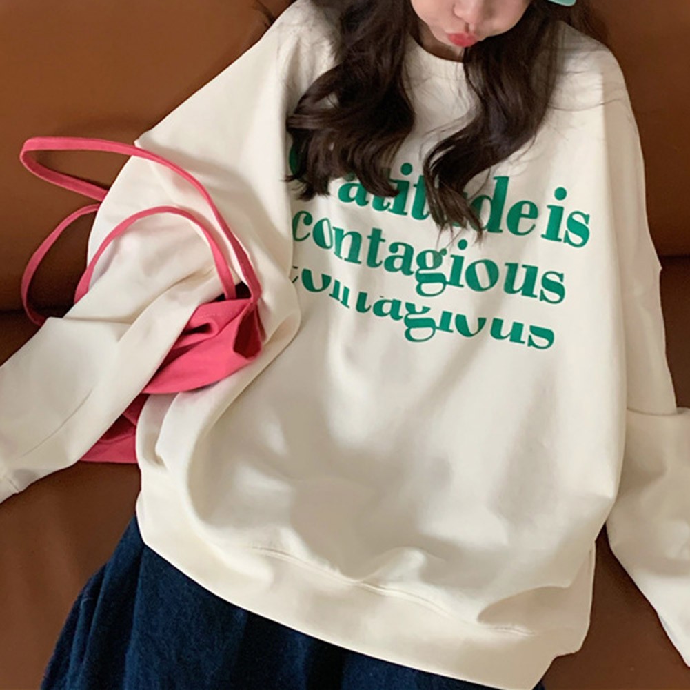 Stylish Loose Fit Women's Long Sleeve Velvet Sweatshirt for All Seasons - Picture 34 of 62
