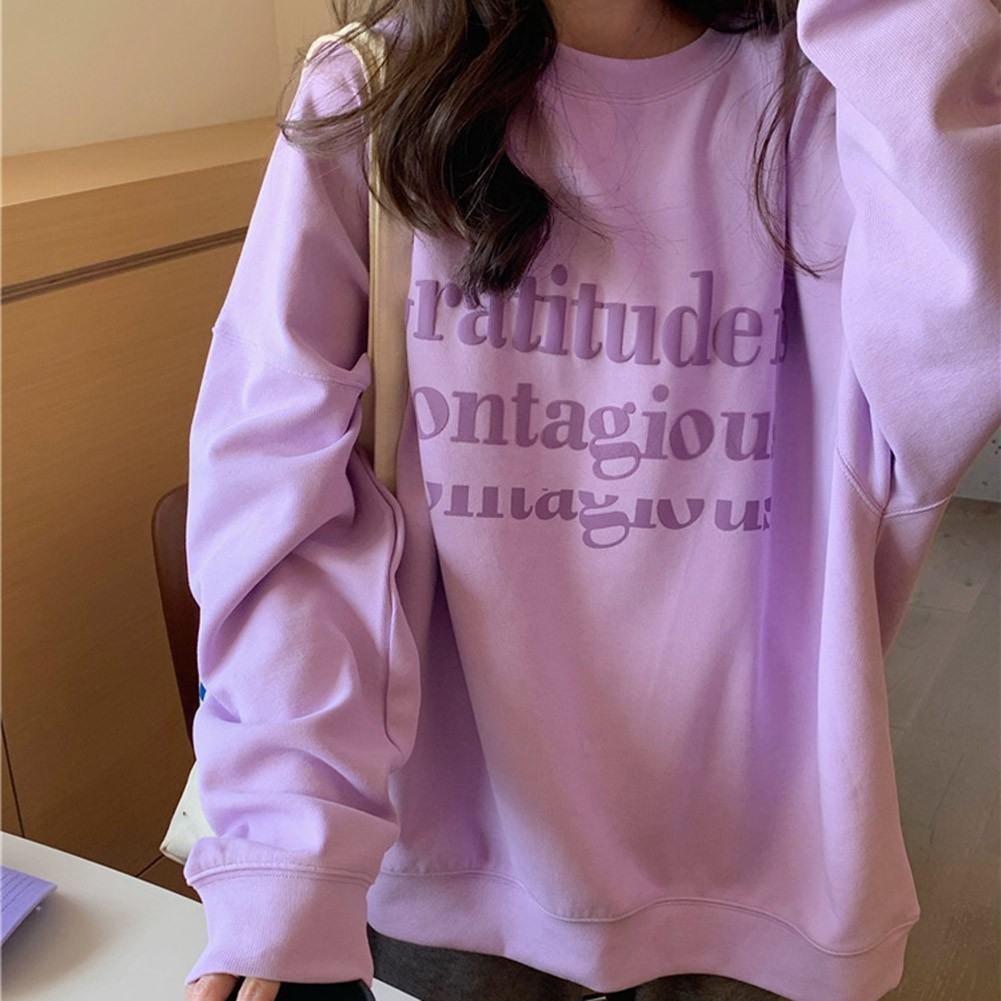Stylish Loose Fit Women's Long Sleeve Velvet Sweatshirt for All Seasons - Picture 38 of 62