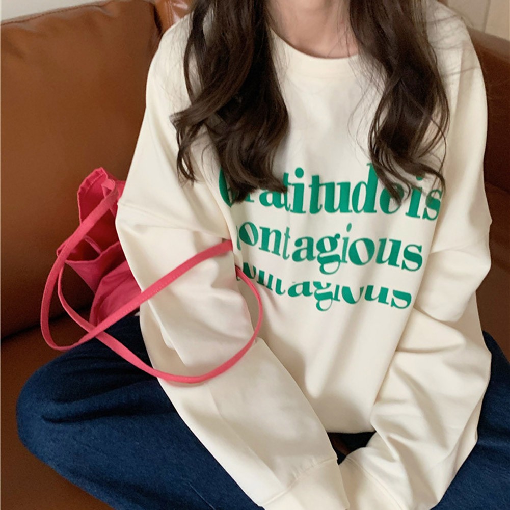 Stylish Loose Fit Women's Long Sleeve Velvet Sweatshirt for All Seasons - Picture 25 of 62