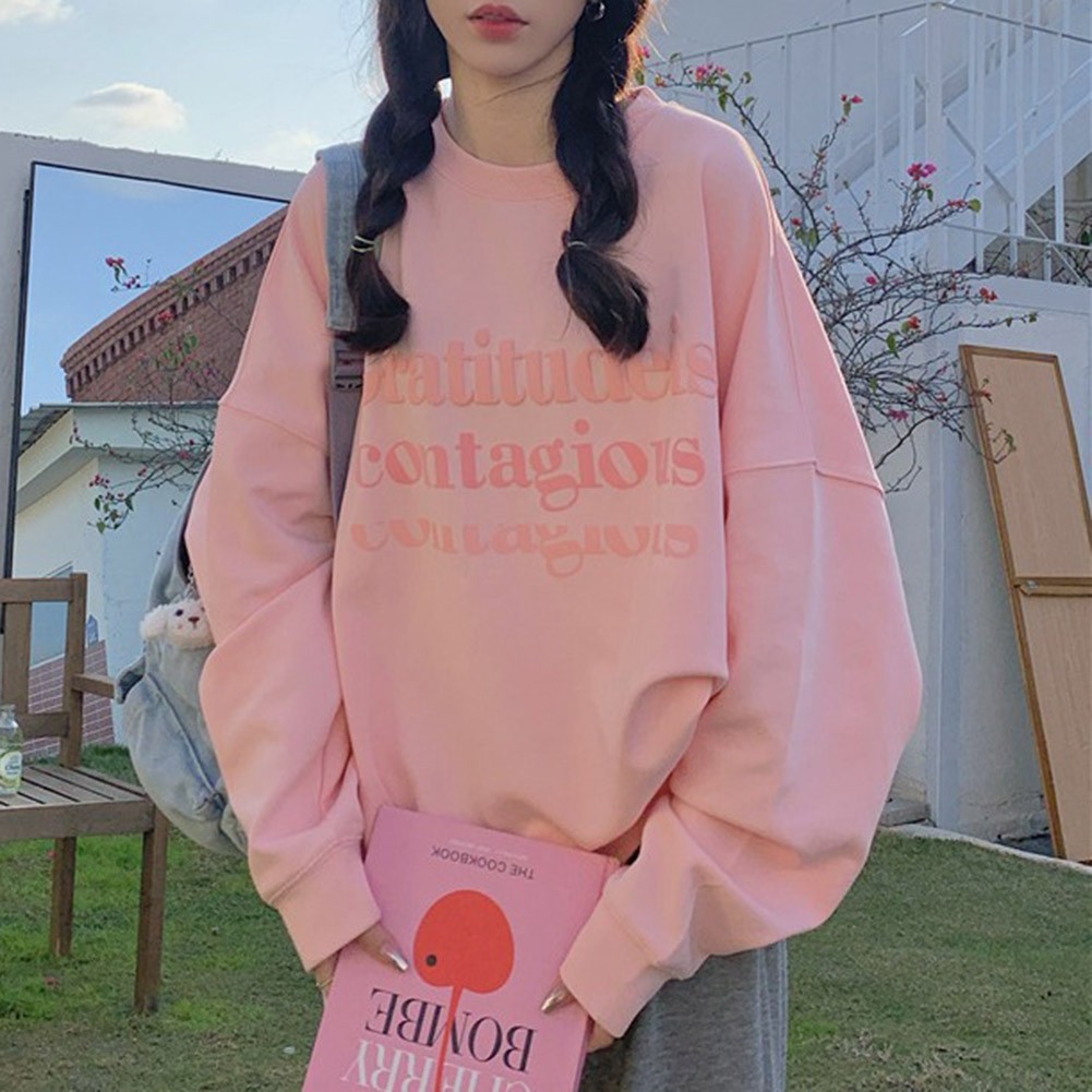 Stylish Loose Fit Women's Long Sleeve Velvet Sweatshirt for All Seasons - Picture 47 of 62