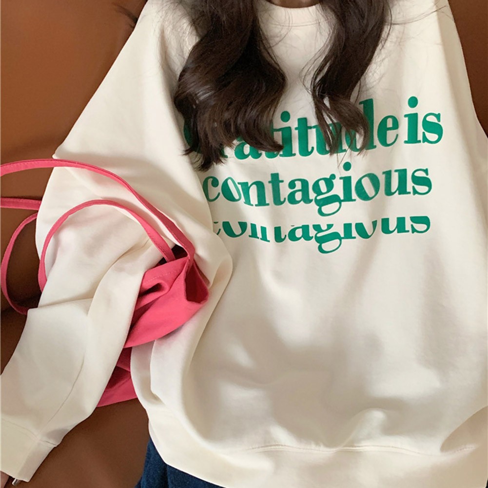 Stylish Loose Fit Women's Long Sleeve Velvet Sweatshirt for All Seasons - Picture 30 of 62