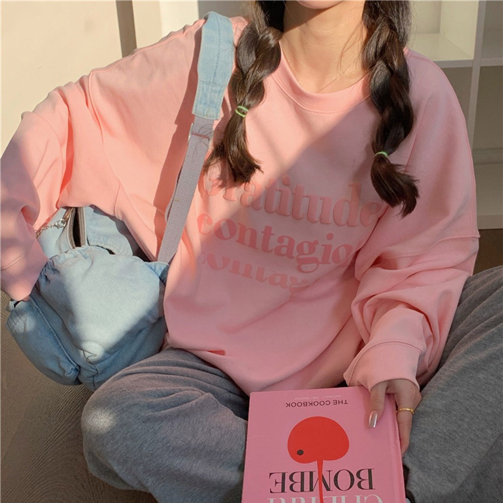 Stylish Loose Fit Women's Long Sleeve Velvet Sweatshirt for All Seasons - Picture 48 of 62