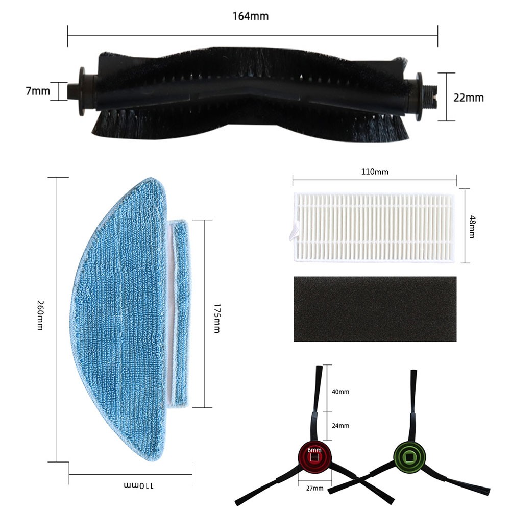 Brosses Latérales Filtres et Vadrouille Vêtements Compatible avec Pour liquidation Kits As