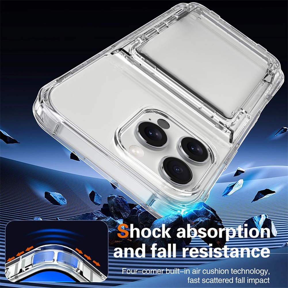 For iPhone 16 Pro Max Clear Wallet Style Case with Convenient Card Slots - Picture 7 of 14