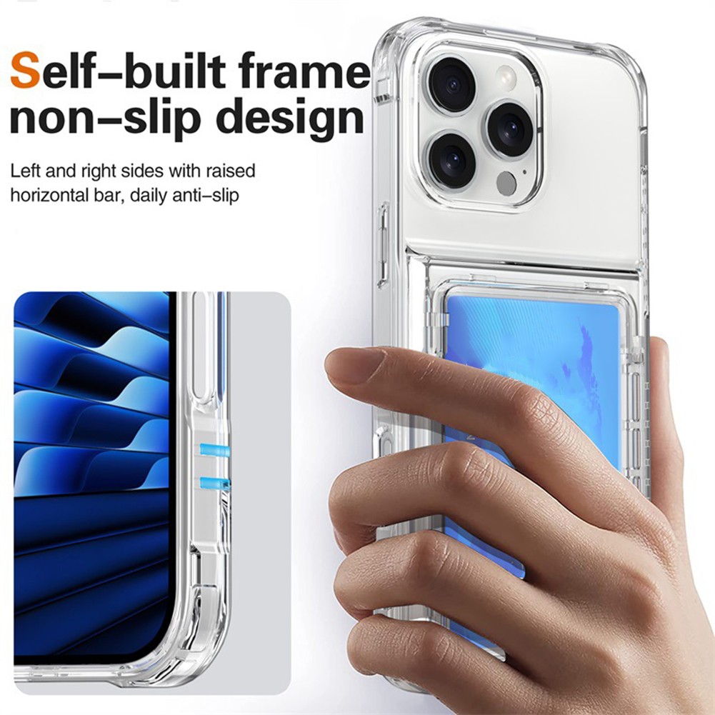 For iPhone 16 Pro Max Clear Wallet Style Case with Convenient Card Slots - Picture 11 of 14