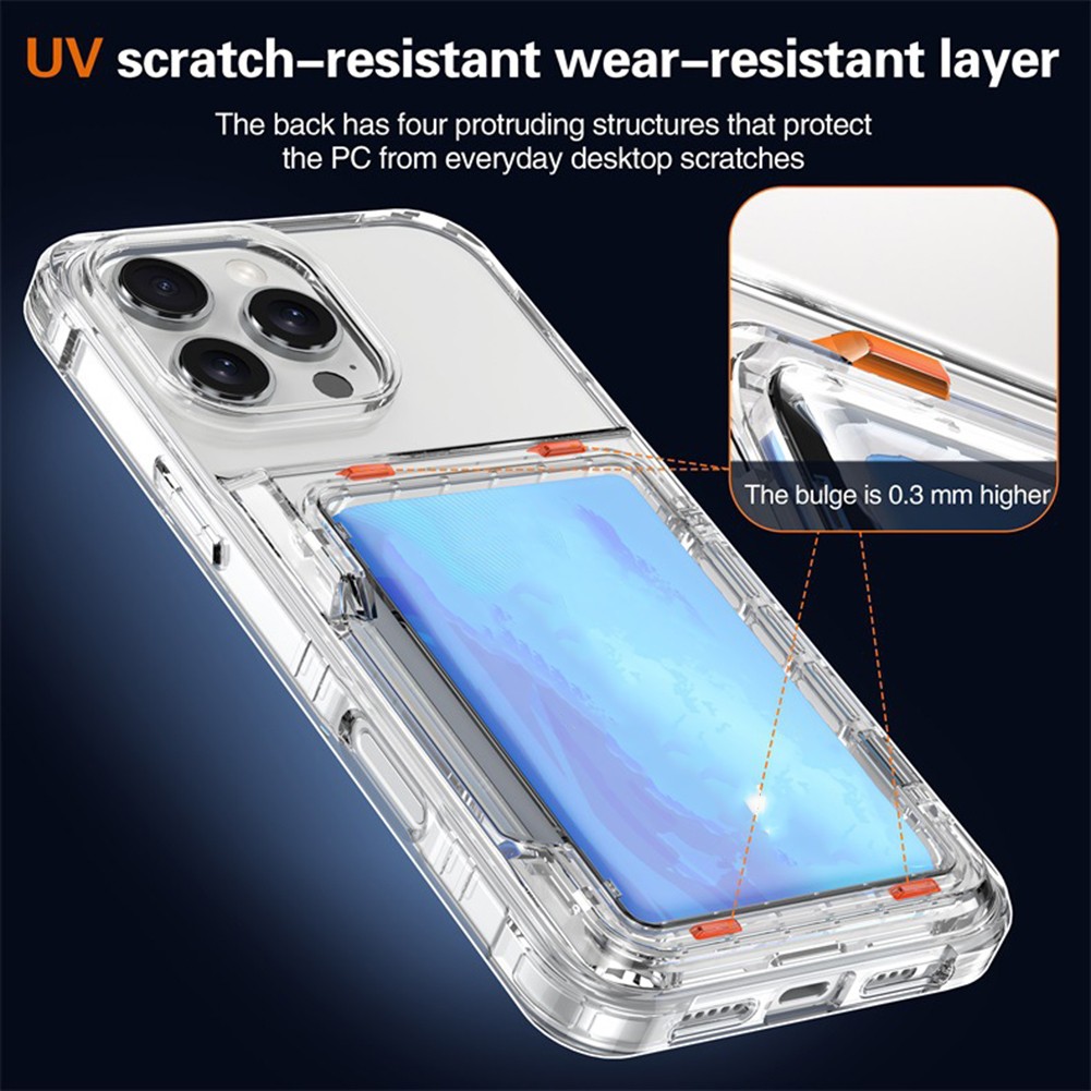 For iPhone 16 Pro Max Clear Wallet Style Case with Convenient Card Slots - Picture 9 of 14
