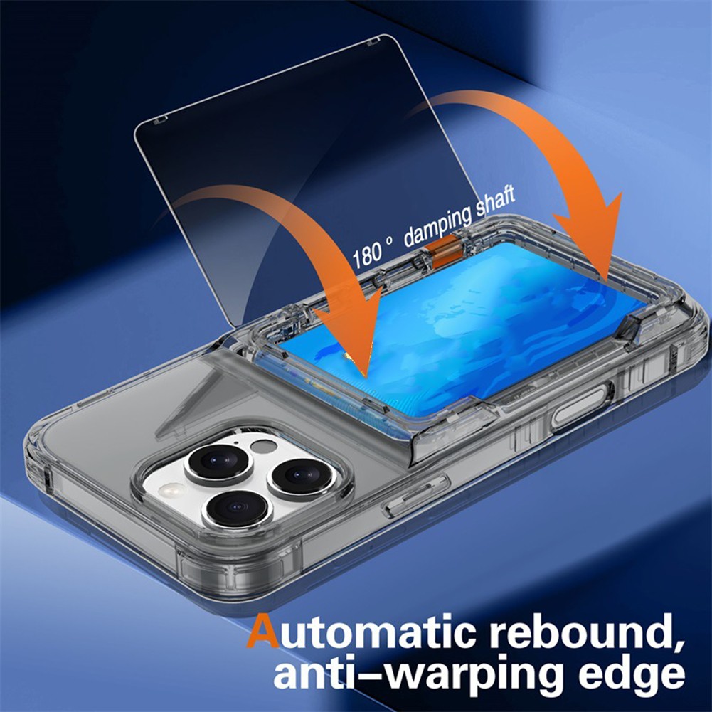 For iPhone 16 Pro Max Clear Wallet Style Case with Convenient Card Slots - Picture 8 of 14