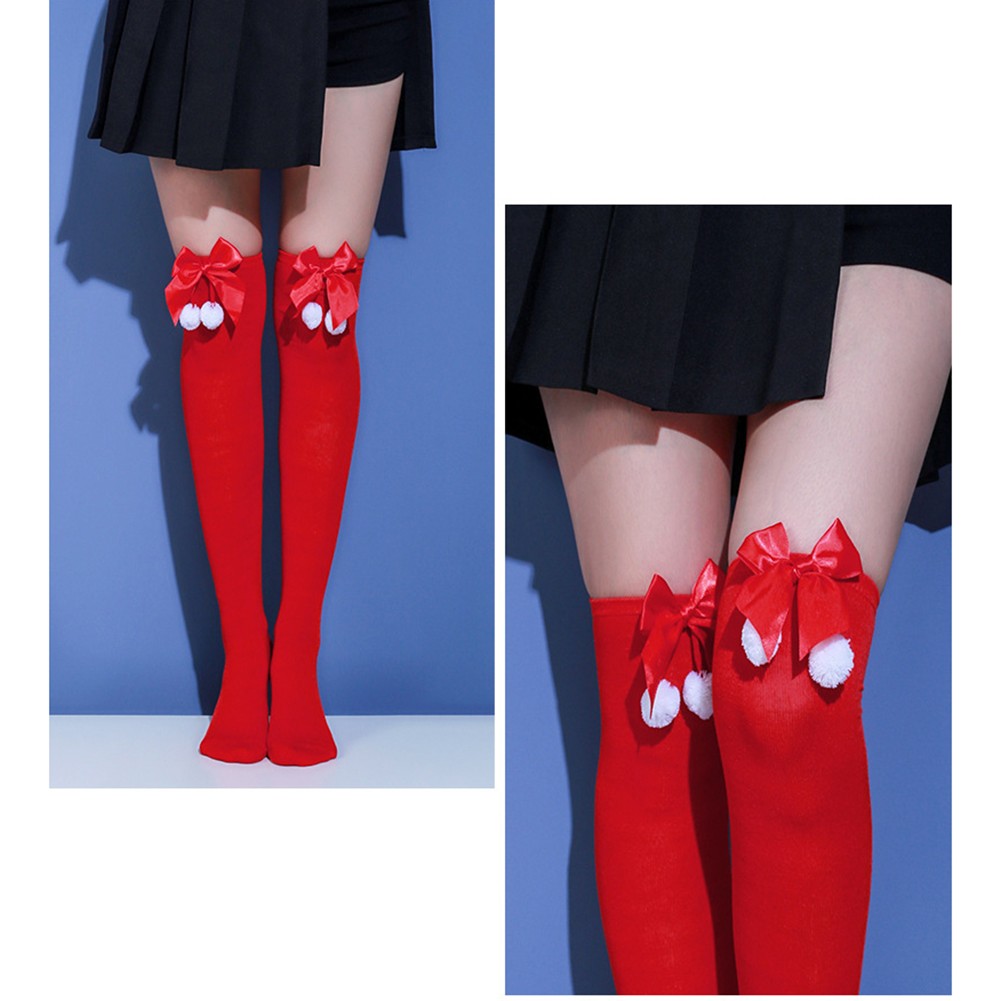 Christmas Celebration Thigh High Stockings Unique Socks Eye-catching Design - Picture 19 of 22