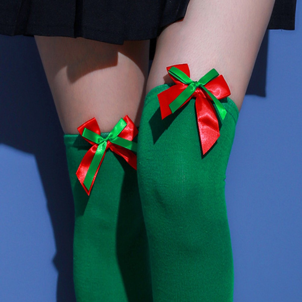 Christmas Celebration Thigh High Stockings Unique Socks Eye-catching Design - Picture 17 of 22