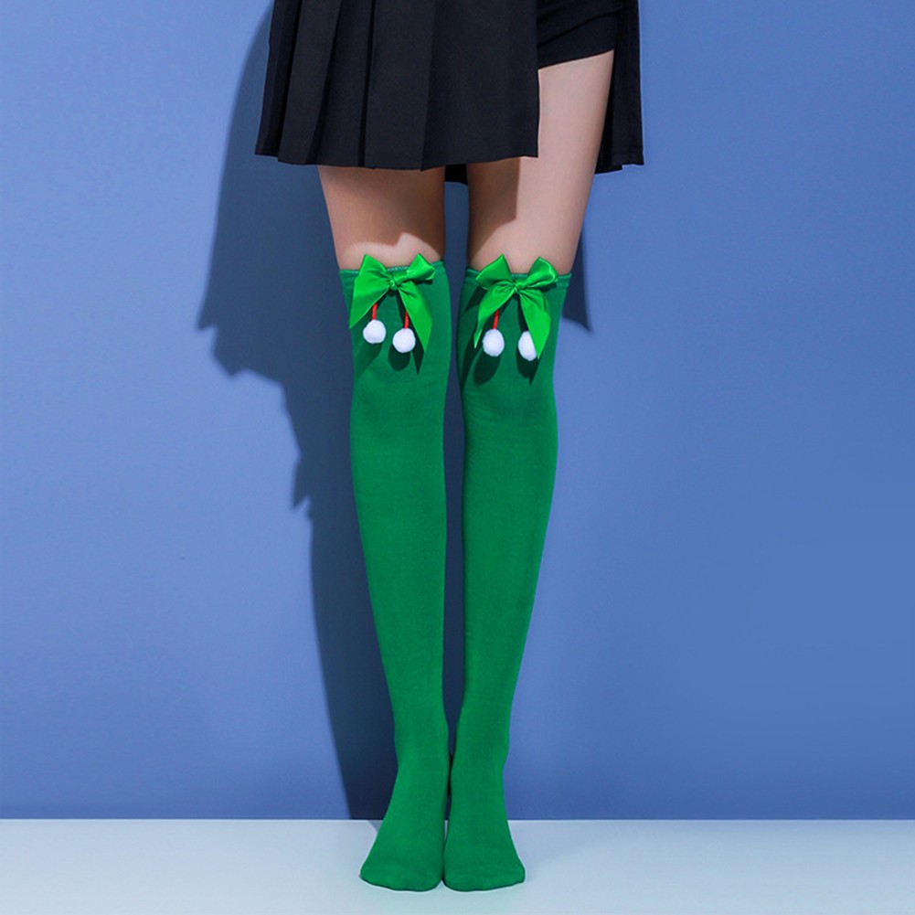 Christmas Celebration Thigh High Stockings Unique Socks Eye-catching Design - Picture 20 of 22