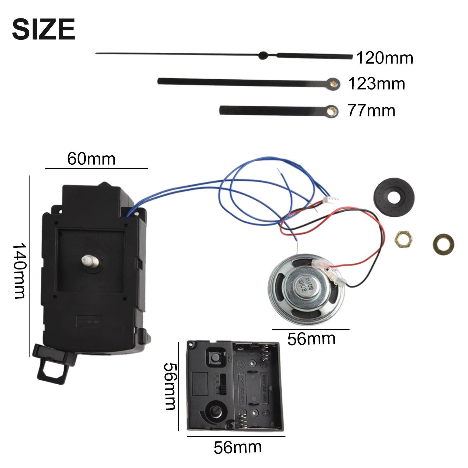Part Name Speaker Music Chime Box Pendulum Clock Movement Kit DIY Accessory